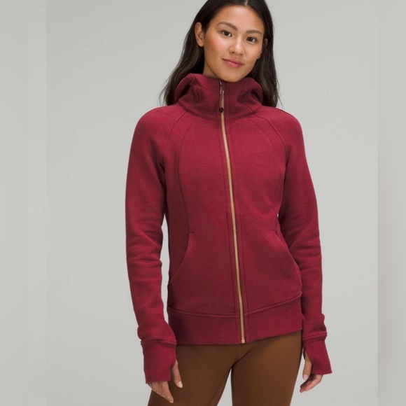 Lululemon Scuba Full Zip Hoodie size 2 mlwi mulled wine gold - Picture 12 of 14